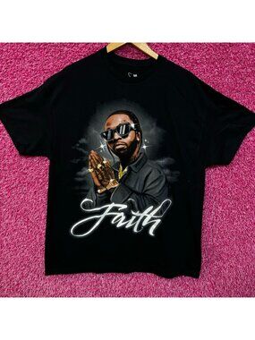 Pop Smoke Faith Airbrush Funeral Tribute Drill Rap Tee XL